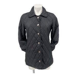 Coach Women's XS Black Snap Front Quilted Hack Jacket